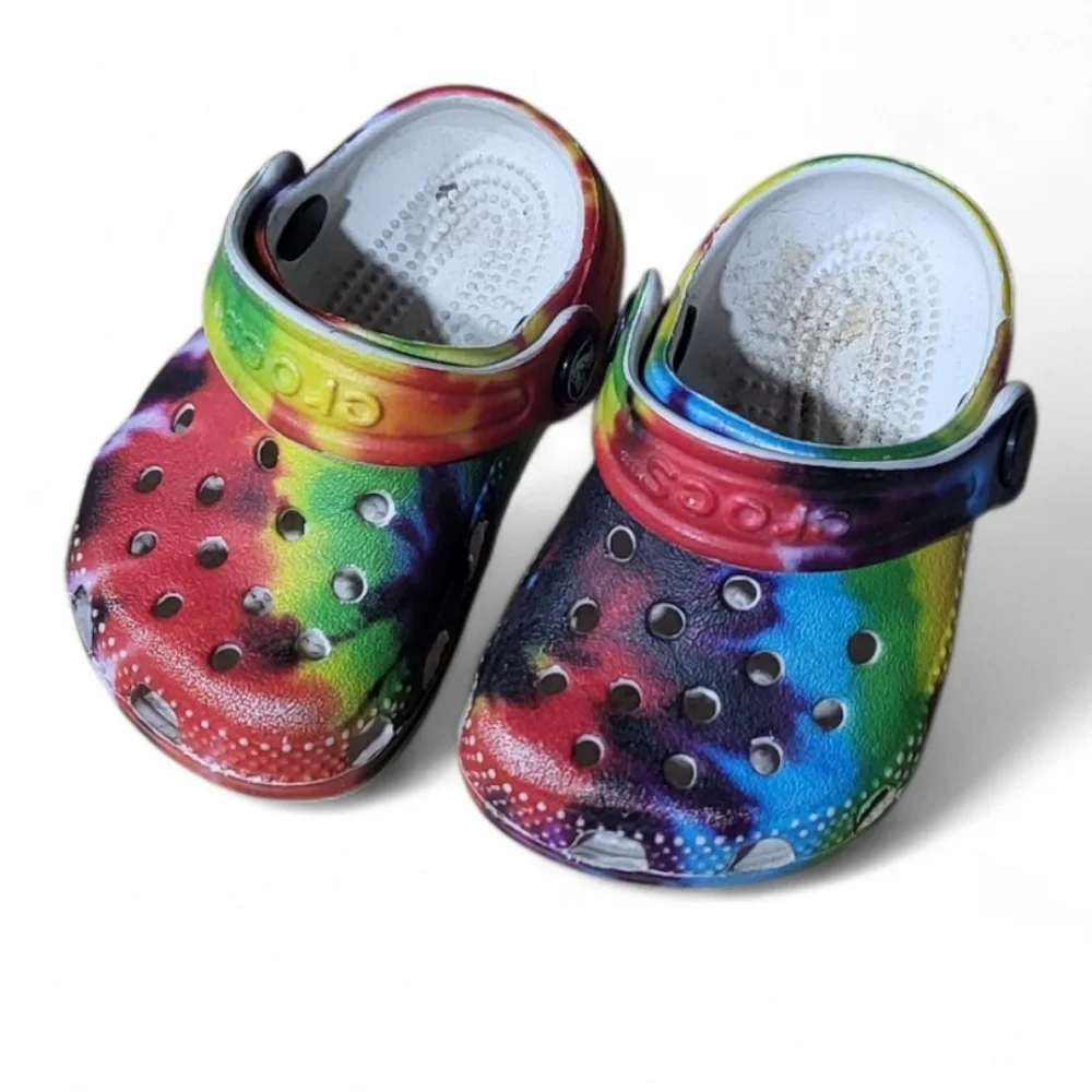 Baby CROCS Red and Yellow Sandals with Ventilation Holes